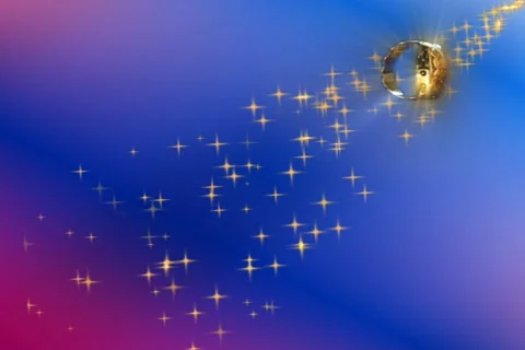 Wedding Motion Background -- Blue Red Rings Sparklers 4x3 NTSC Stock Footage 315310