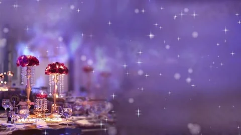 Wedding Motion Loopable Background , Dining table with Violet BG Stock Footage 64379714