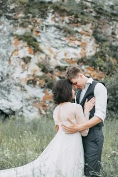Wedding in the mountains Stock Photos