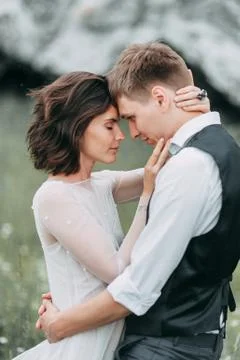 Wedding in the mountains Stock Photos