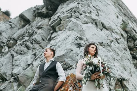 Wedding in the mountains Stock Photos