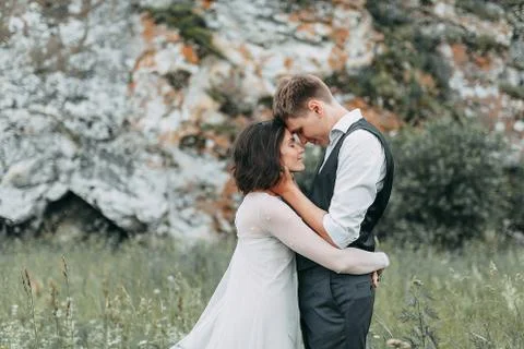Wedding in the mountains Stock Photos