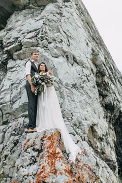 Wedding in the mountains Stock Photos