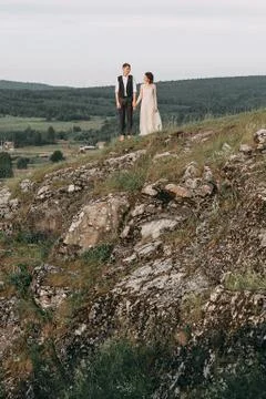 Wedding in the mountains Stock Photos