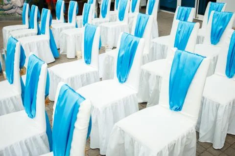 Wedding in a nautical style with the blue notes Stock Photos