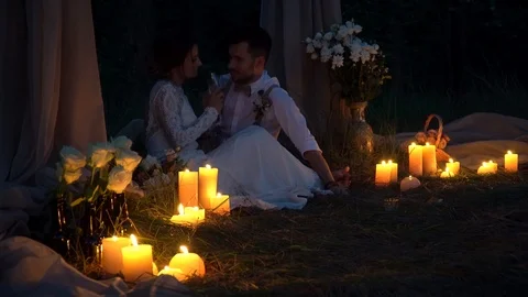 Wedding at the night forest 動画素材 127002877