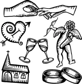 Wedding Objects Stock-Illustration