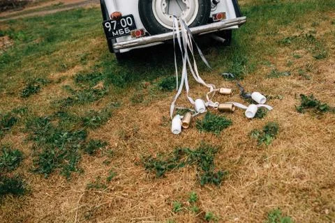 Wedding old car Stock Photos