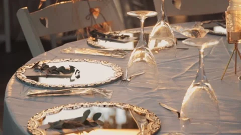 Wedding organization. Dinner at the wedding reception. Stock Footage 219610482