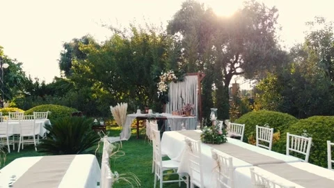 Wedding organization. luxury event. Stock Footage 219614286