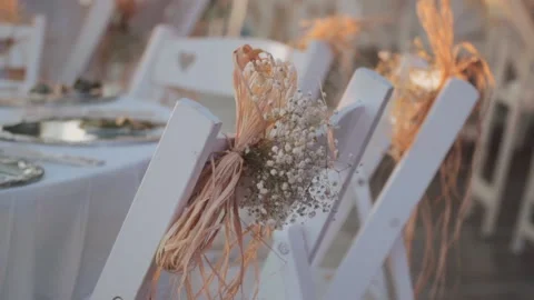 Wedding organization. Wedding arch decorated with flowers. Stock Footage 219610508