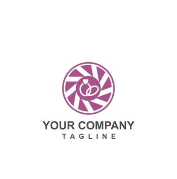 Wedding organizer digital proposal logo and vector icon Stock Illustration