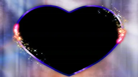Wedding overlay with alpha blue heart particles HD NTSC Stock Footage 334545