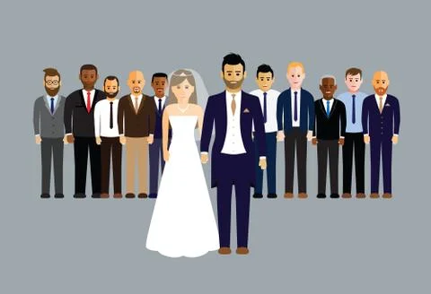 Wedding party Stock Illustration
