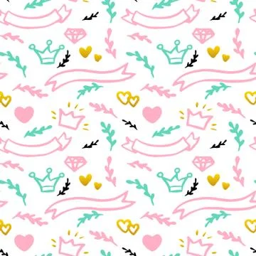 Wedding Party Seamless Pattern Illustrazione stock