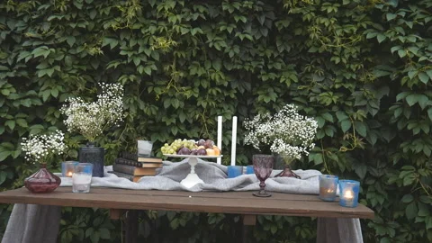 Wedding party table,  festive table Vídeo Stock 144991588