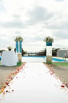 Wedding path to the arch Stock Photos