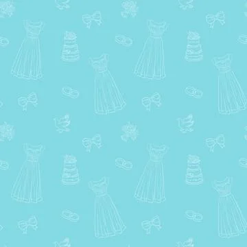 Wedding pattern blue Illustrazione stock