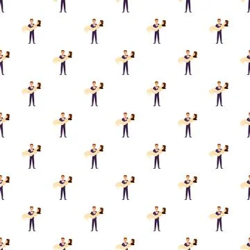 Wedding pattern groom carrying bride celebration Illustrazione stock