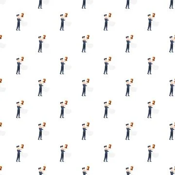 Wedding pattern with groom carrying bride illustration Stockillustratie