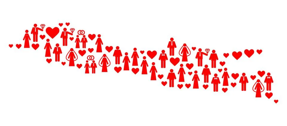 Wedding People Mosaic Map Of Java Island Stock Illustration