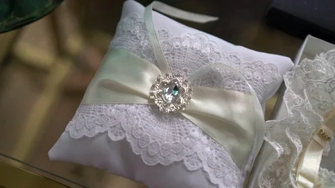 Wedding pillow for rings Stock Footage 110817677
