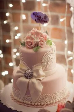 Wedding Pink Cake Stock Photos