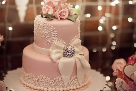 Wedding Pink Cake Stock Photos