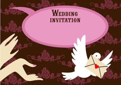 Wedding pink invitation Stock Illustration