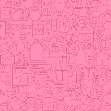 Wedding Pink Line Tile Pattern Illustrazione stock