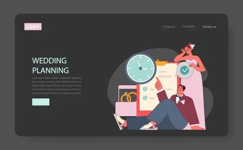 Wedding Planning concept. Flat vector illustration. Stockillustratie