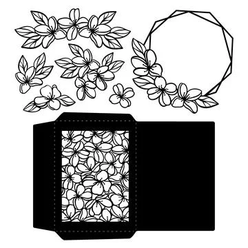 WEDDING PLOTTER SET From Postcard Floral Vector Illustration Stock Illustration