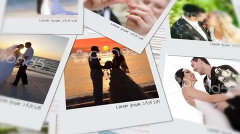 Wedding polaroid photos templete - slideshow Stock After Effects