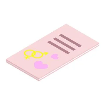 Wedding postcard isometric 3d icon Stock Illustration