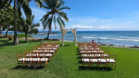 Wedding pre ceremony on beach Stock Footage 86339290