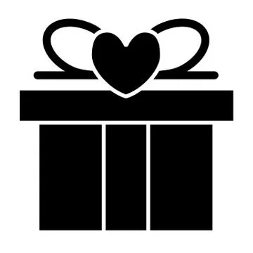 Wedding present solid icon. Gift box contract vector illustration isolated on Stock Illustration