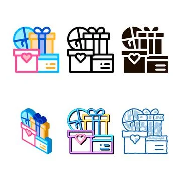 Wedding presents variations for married couple vector icon Stock Illustration