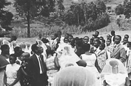 A Wedding Procession With A Bride, Groom, Bridesmaids, Flower Girls And Stock Footage