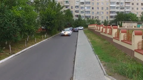Wedding procession cars.Shooting with quadrocopters. Dron. dji phantom Stock Footage 67487684