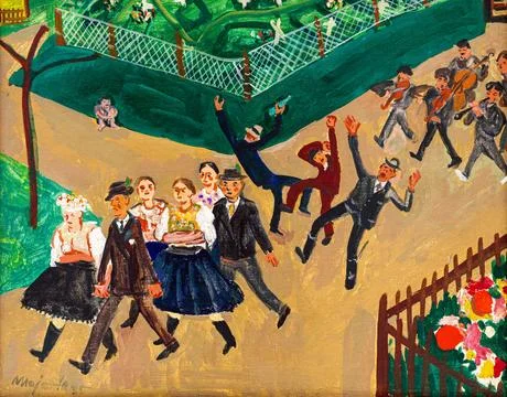 Wedding procession by Cyprin Majernk Stock Illustration