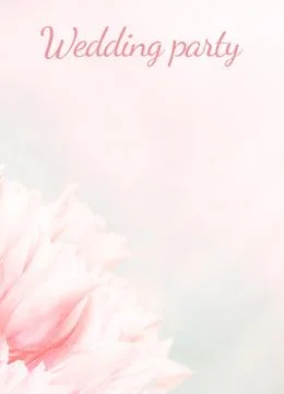Wedding Program card, pink tulips, standart size. Greeting or invite Details  Stock Photos