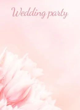 Wedding Program card, pink tulips, standart size. Greeting or invite Details  Foto stock