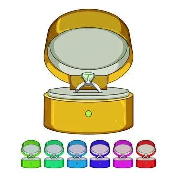 Wedding proposal ring box cartoon vector graphic Stockillustratie