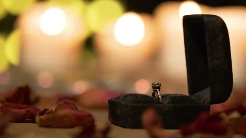 Wedding Proposal on Romantic Dinner. Man Giving Ring to Woman. Stock Footage 147550649