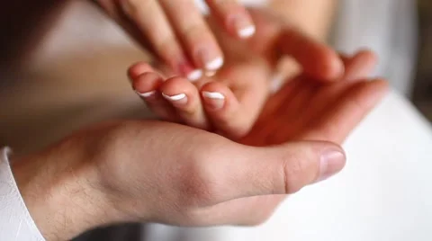 Wedding: Put Ring On Finger Stock Footage 44203291