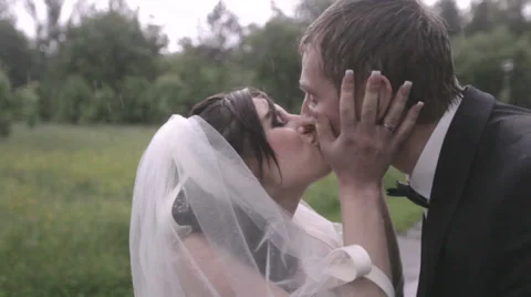 Wedding in the rain Stock Footage 32475878