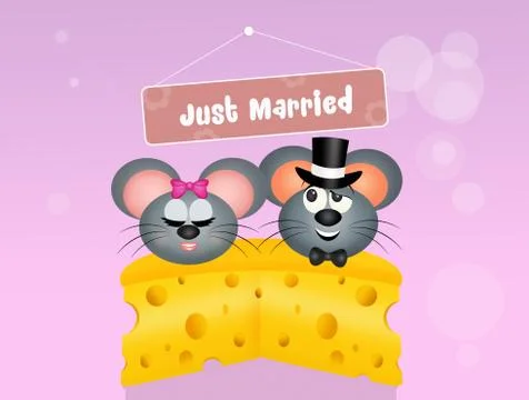 Wedding of rats Stock Illustration