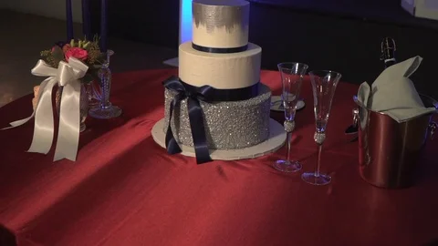 Wedding Reception Cake Table 120fps Super Slow Motion Stock Footage 125833628