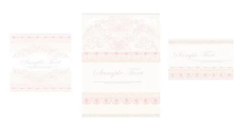 Wedding reception card set Stock Illustration