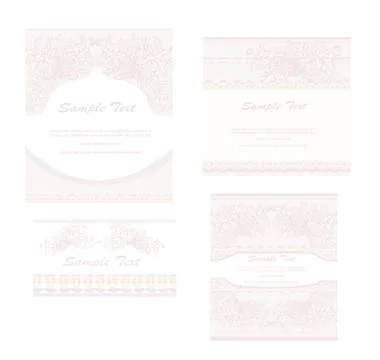 Wedding reception card set Stock Illustration